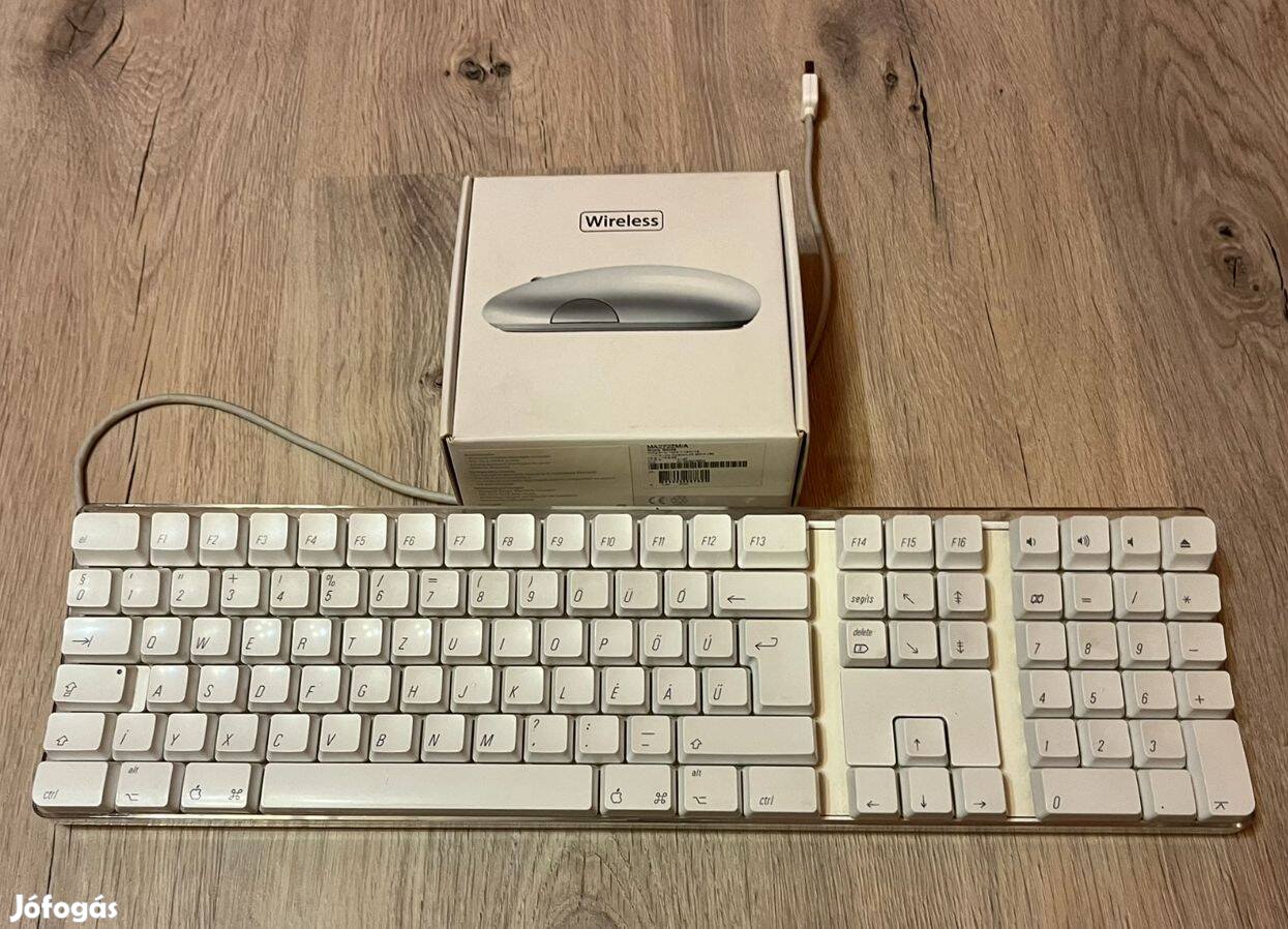 Apple Keyboard A1048 magyar + Apple Mighty Mouse Wireless A1197