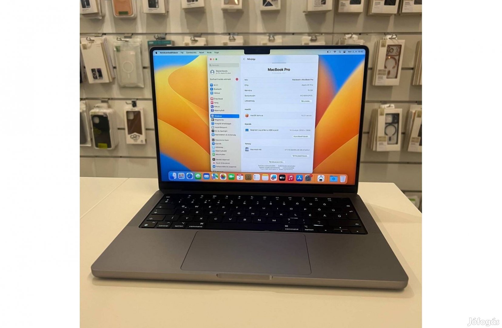 Apple Macbook Pro 2021 14M1Pro16GB RAM512Gbssd S.Gray