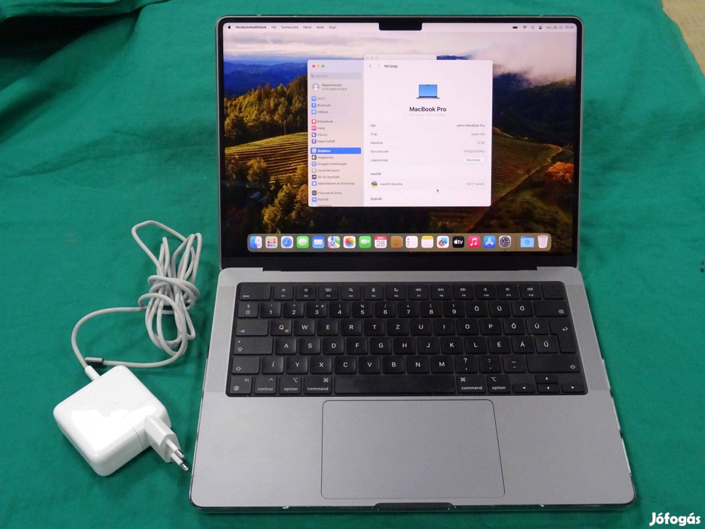 Apple Macbook pro 14"2023 M3 8gb 512ssd Gyári garanciával