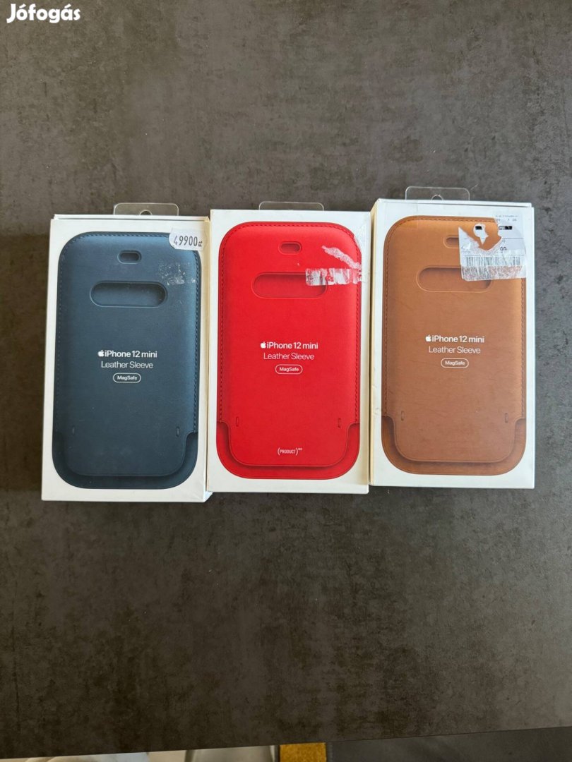 Apple Magsafe-rögzítésű iphone 12 mini Leather Sleeve bőr tok