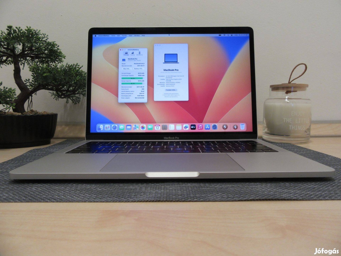 Apple Retina Macbook Pro 13 Touch Bar - 2017 - Használt, megkímélt