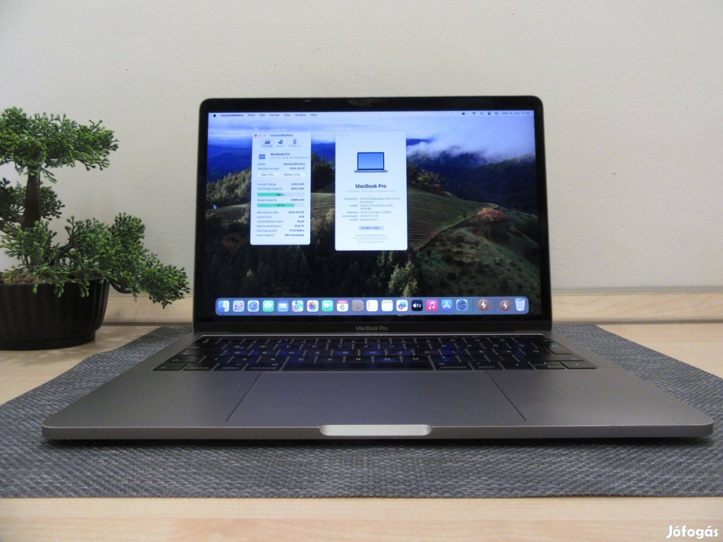 Apple Retina Macbook Pro 13 Touchbar - 2019 - Használt, megkímélt