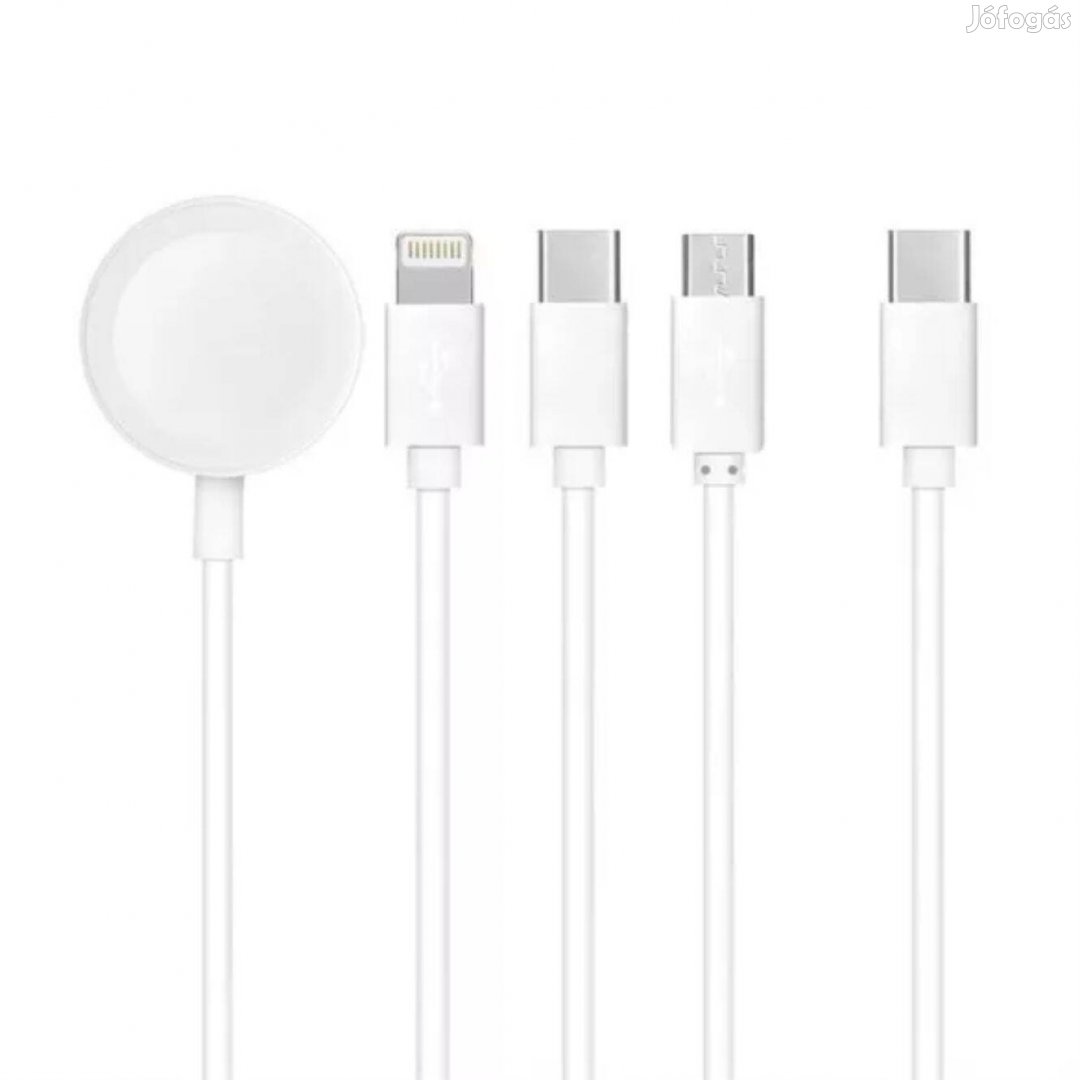 Apple Watch 4in1 USB C töltőkábel: Lightning USB C Micro Apple Watch
