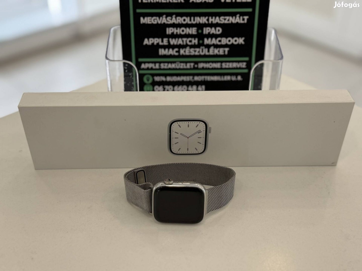 Apple Watch 7 45mm Cellular ÚjszerűStainless SteelAkku