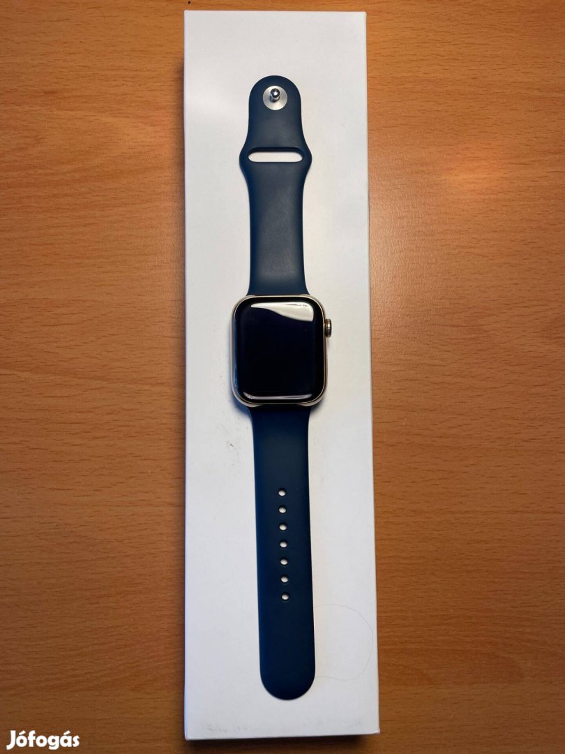 Apple Watch 7 45mm arany rozsdamentes acél hibátlan!