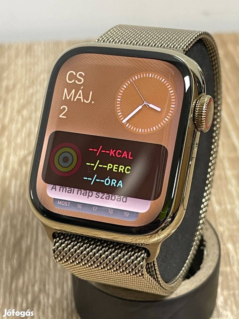 Apple Watch 8 GPS+Cellular, stainless steel, gyári szij, 41mm, üzlet