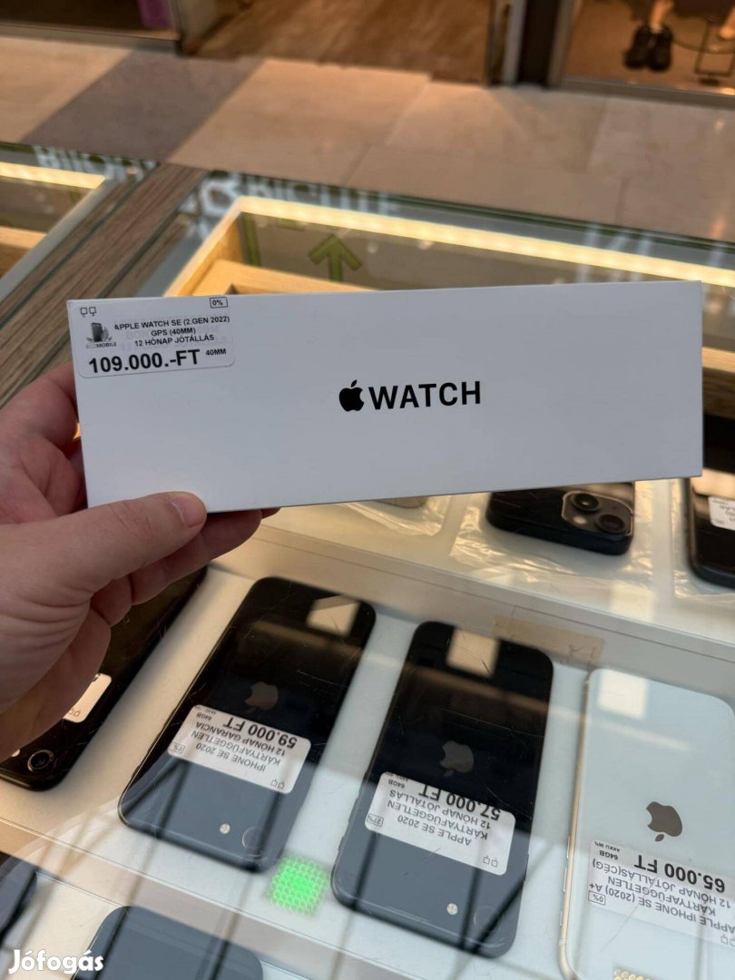 Apple Watch SE (2022) 40mm Ezüst GPS Bontatlan Jótállással!