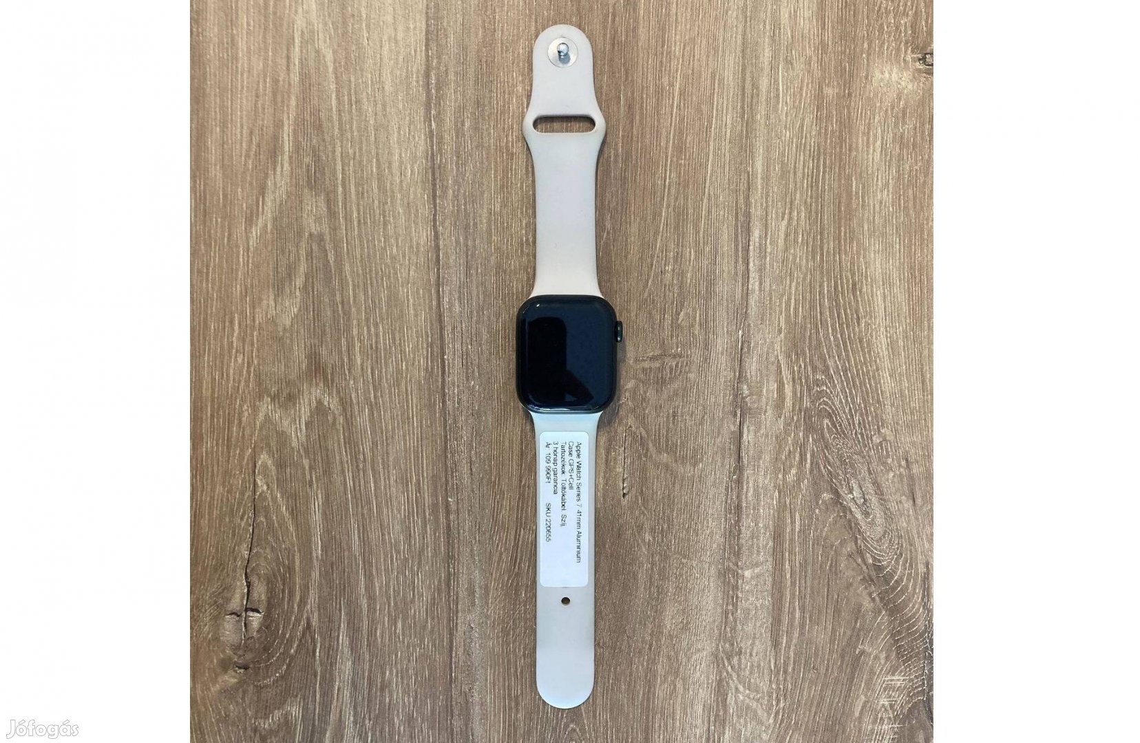 Apple Watch Series 7 41mm Cellular Fekete Aluminium Váz Bézs Szíj