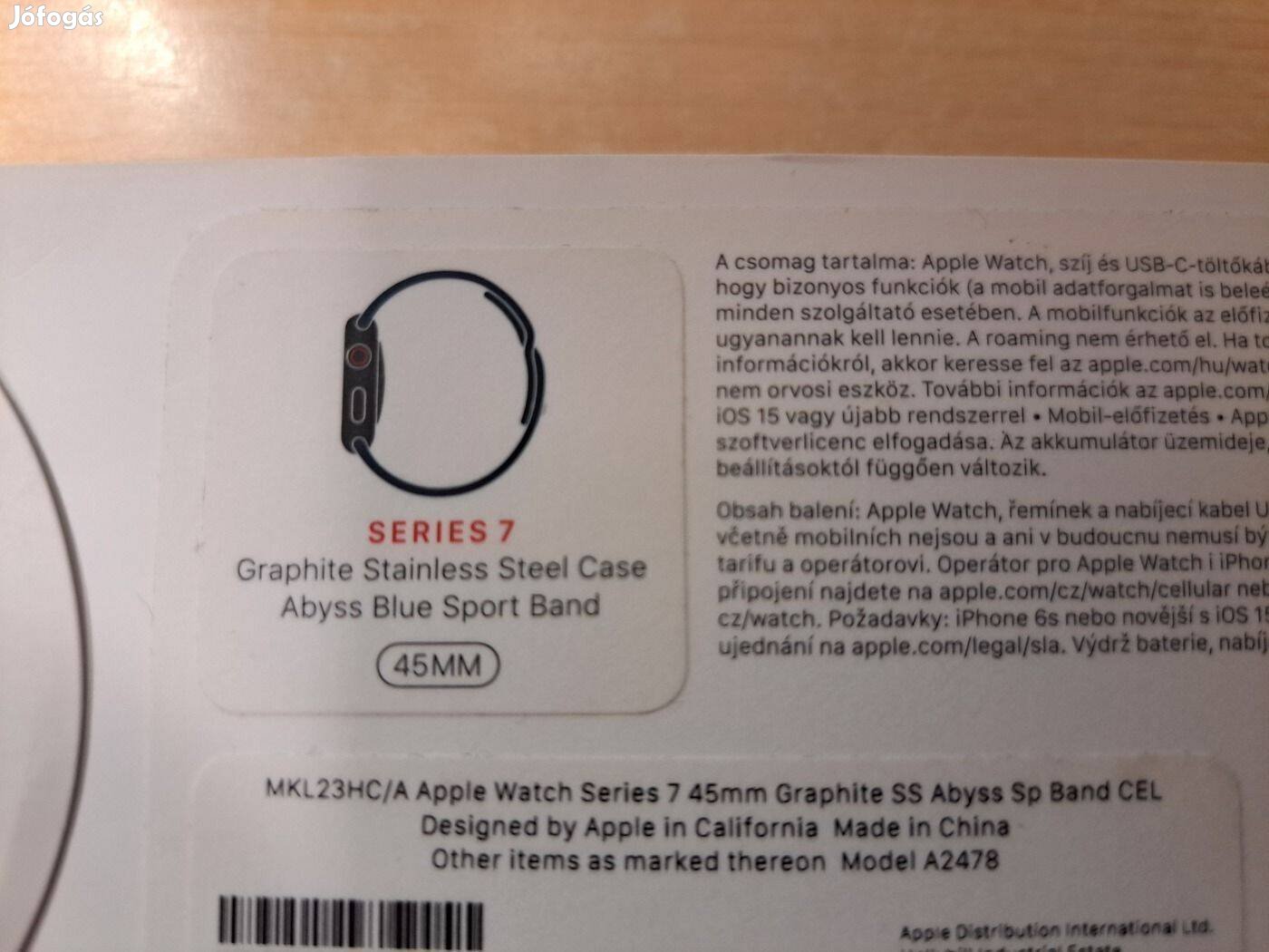 Apple Watch Series 7 Cellular 45mm Acél Okosóra Új Apple Garanciával !