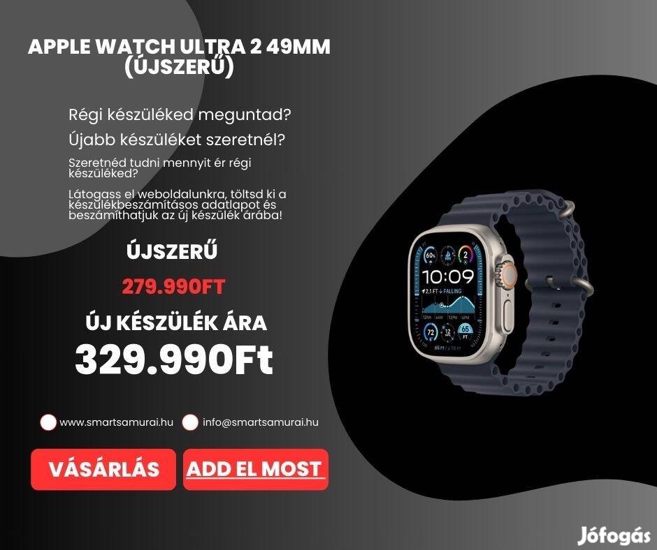 Apple Watch Ultra 2 49mm Újszerű vagy Új