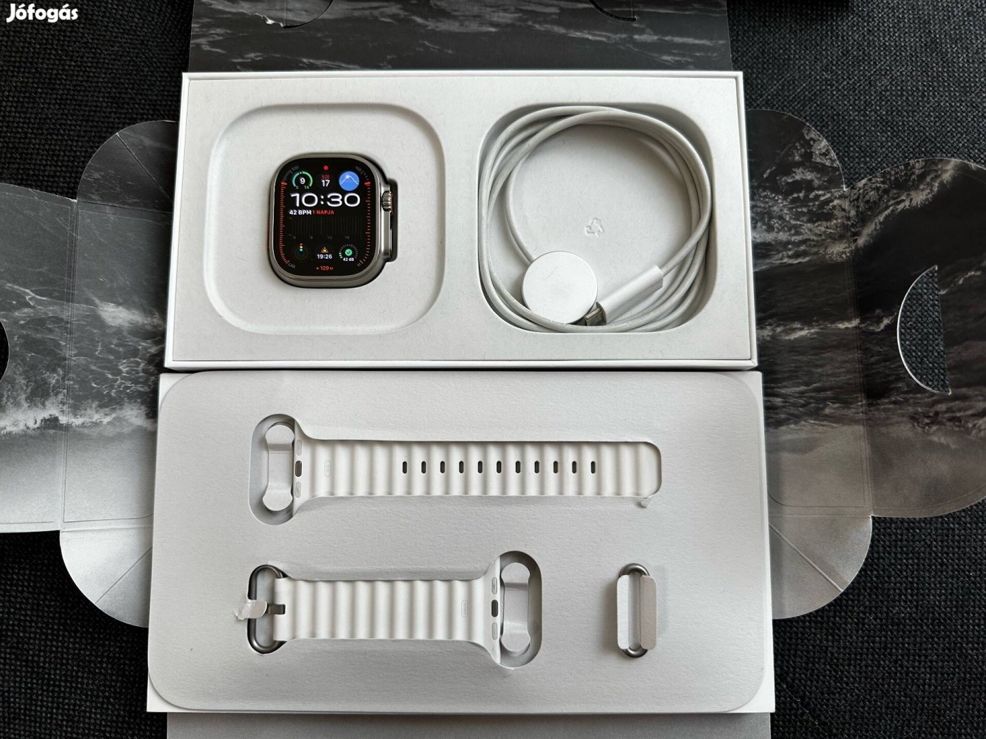 Apple Watch Ultra 49mm Titán Fehér Ocean 100% akku, szép állapotban