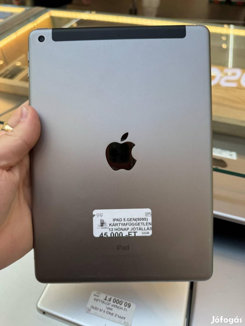 Apple iPad 5.Gen Wifi+Cellular Kártyafüggetlen 32 GB, 12 hó garancia