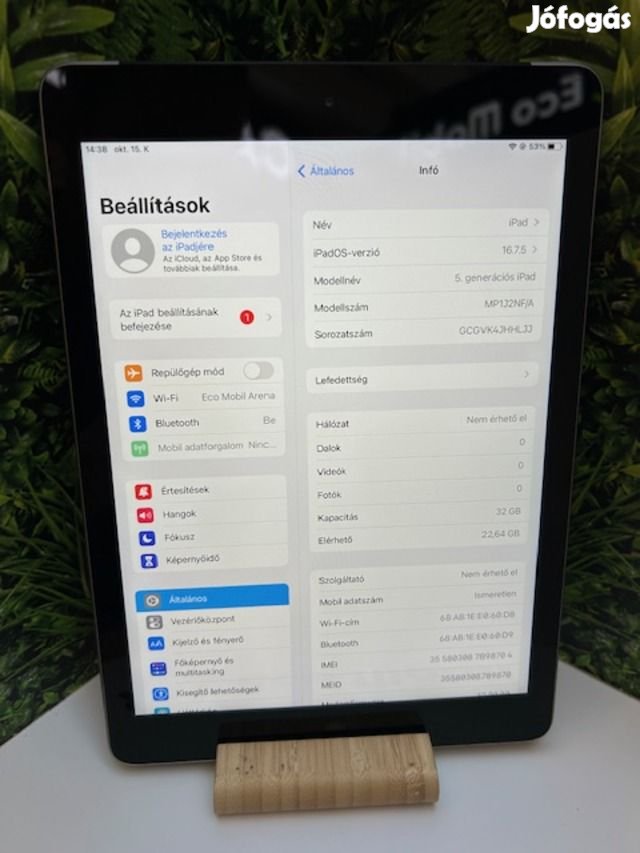 Apple iPad 5.Gen Wifi+Cellular Kártyafüggetlen, 12 hó garancia