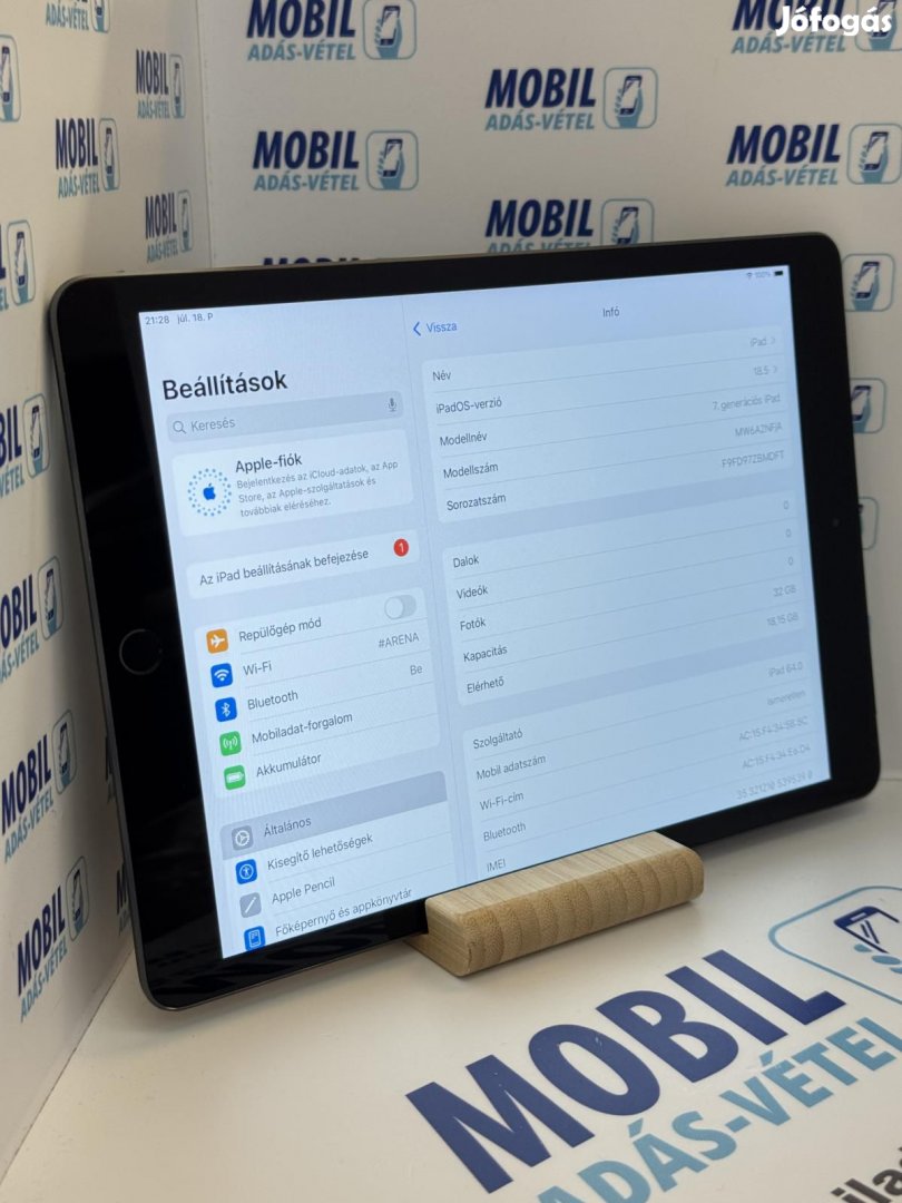 Apple iPad 7th Gen Kártyafüggetlen 32 GB, 12 hó garancia