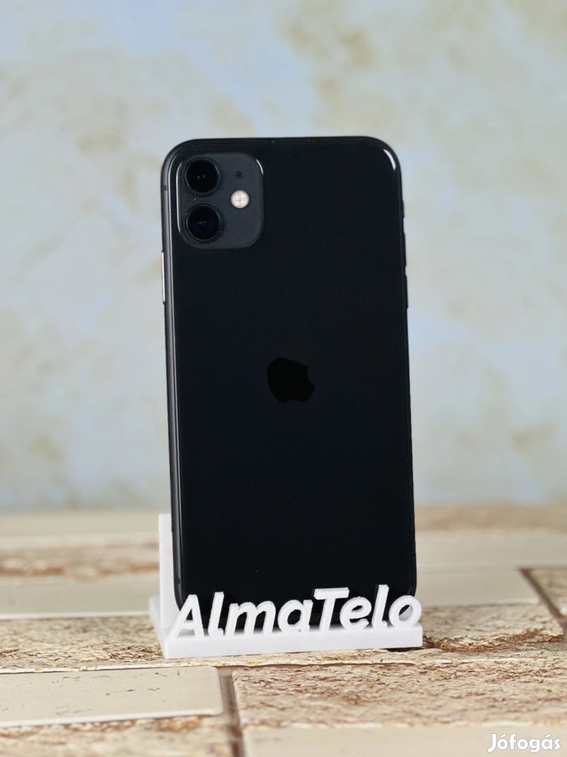 Apple iPhone 11 128 GB Black 100% akku - 24 hónap Garancia