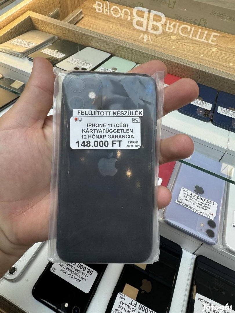 Apple iPhone 11 Kártyafüggetlen 128 GB, 12 hó garancia