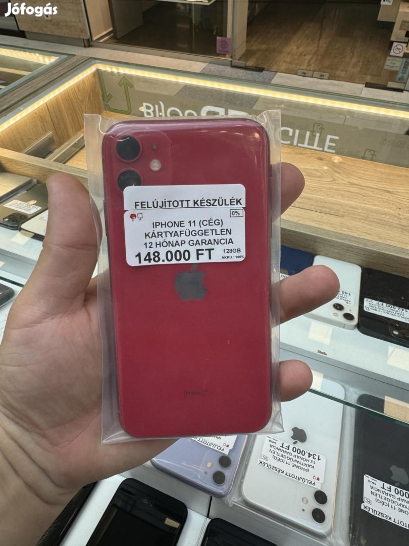 Apple iPhone 11 Kártyafüggetlen 128 GB, 12 hó garancia