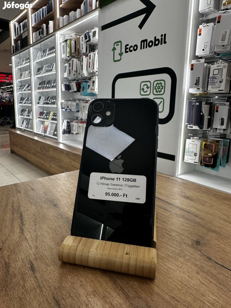 Apple iPhone 11 Kártyafüggetlen 128 GB, 12 hó garancia