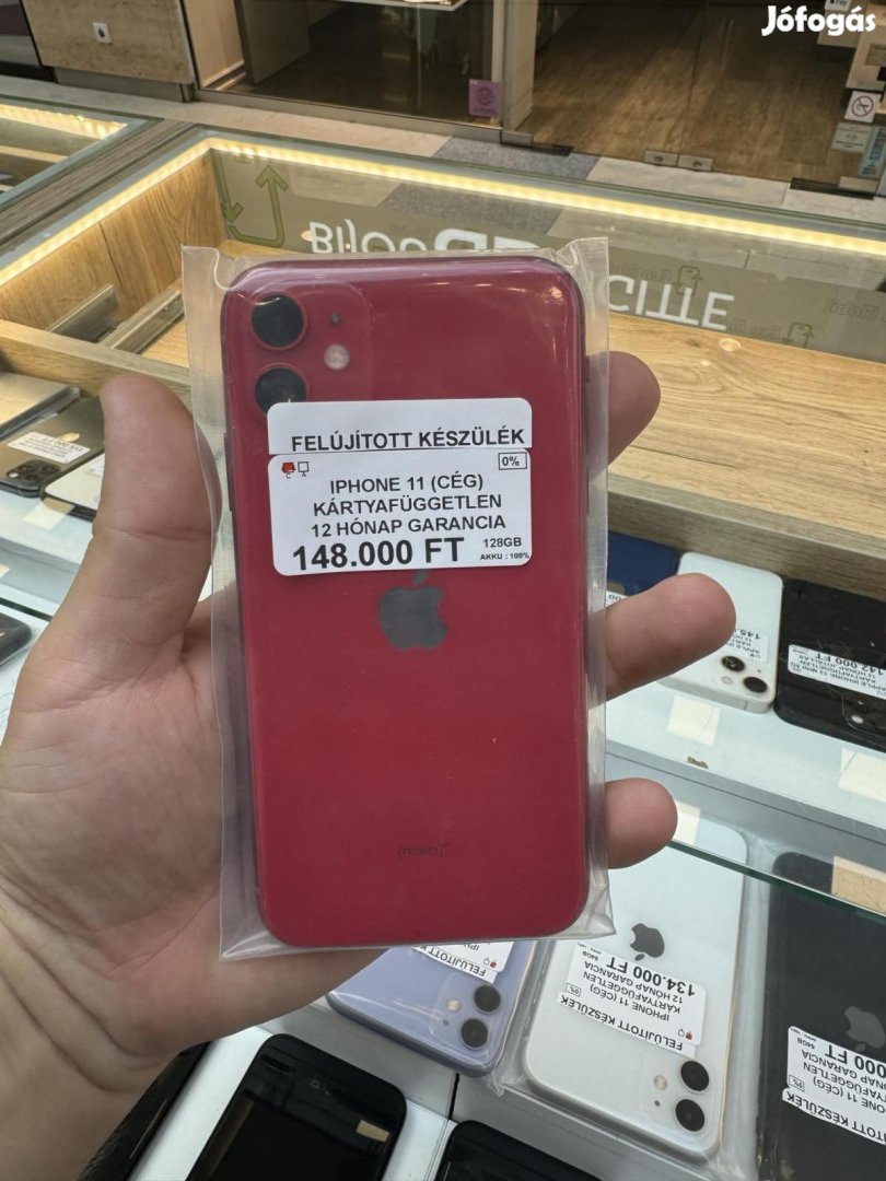 Apple iPhone 11 Kártyafüggetlen 128 GB, 12 hó garancia