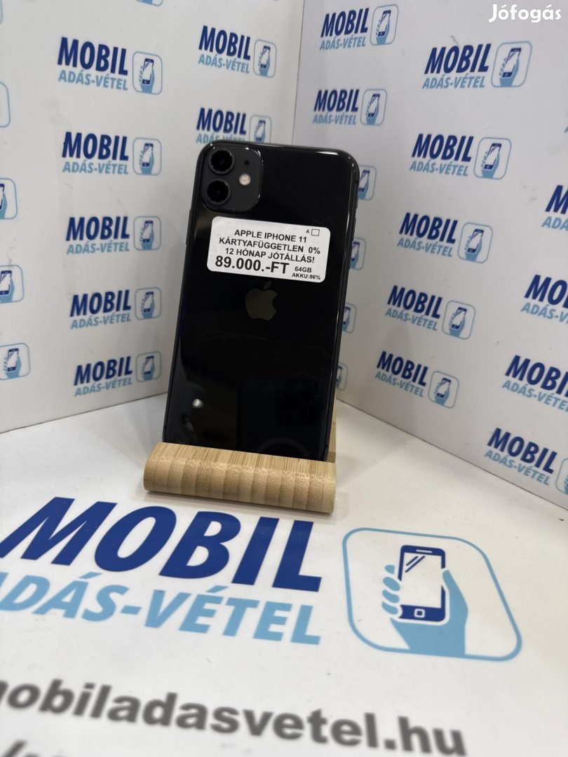 Apple iPhone 11 Kártyafüggetlen 64 GB 4 GB Ram, 12 hó garancia