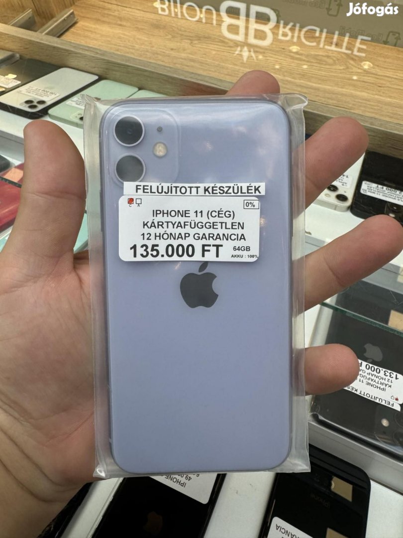 Apple iPhone 11 Kártyafüggetlen 64 GB, 12 hó garancia