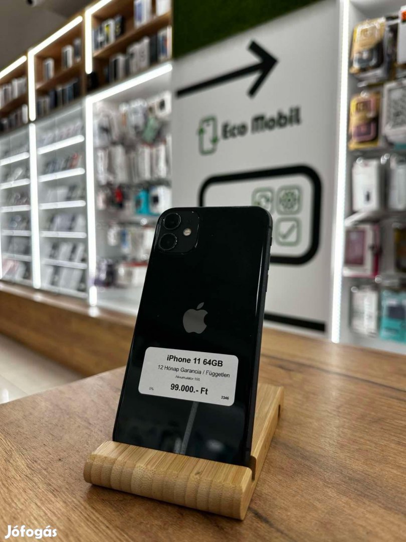 Apple iPhone 11 Kártyafüggetlen 64 GB, 12 hó garancia