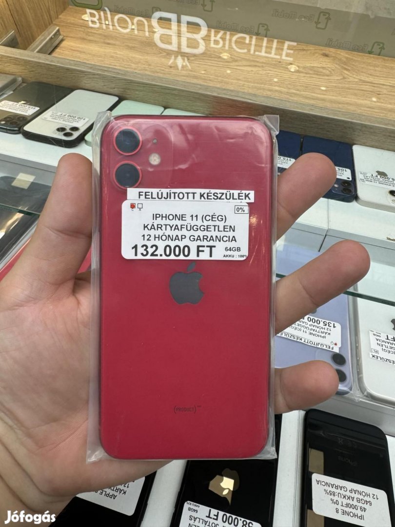 Apple iPhone 11 Kártyafüggetlen 64 GB, 12 hó garancia