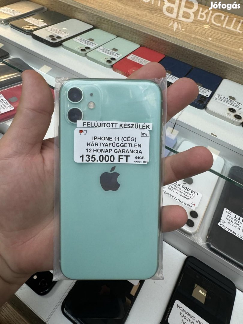 Apple iPhone 11 Kártyafüggetlen 64 GB, 12 hó garancia