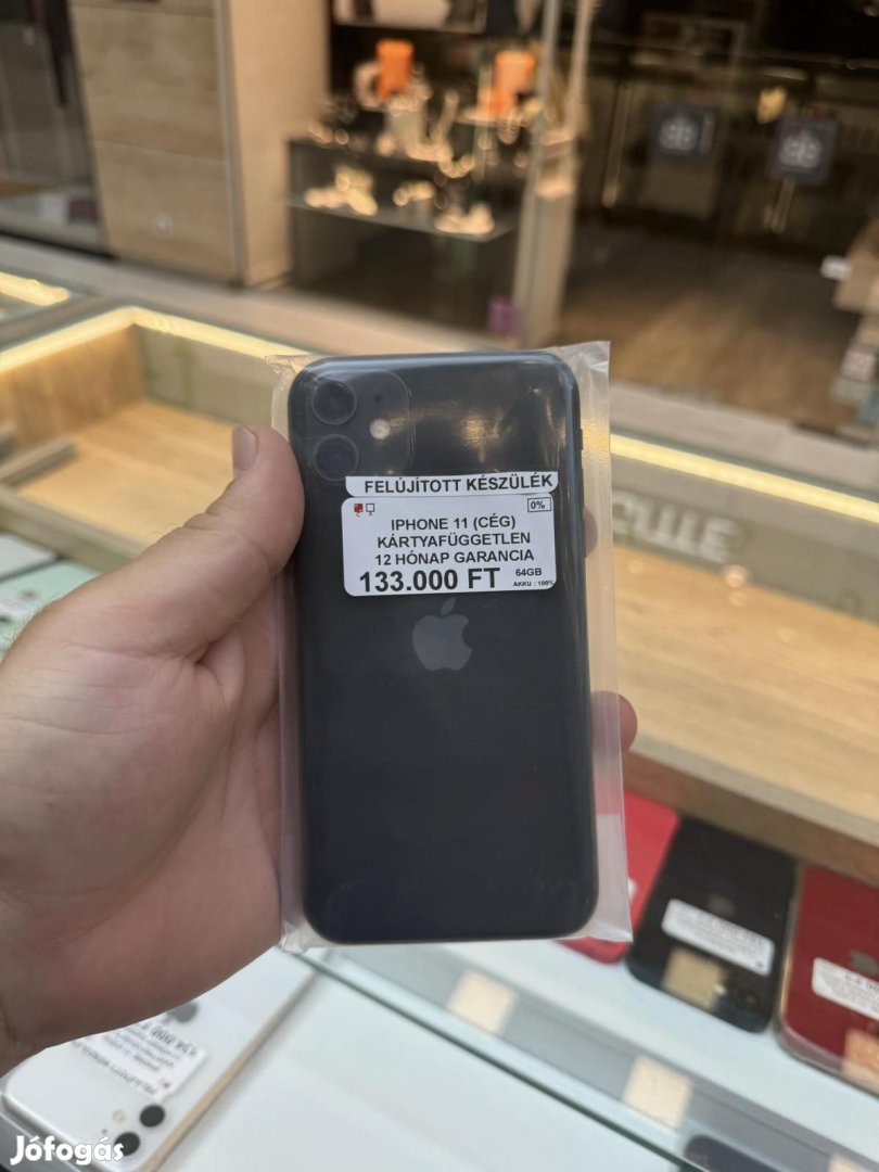 Apple iPhone 11 Kártyafüggetlen 64 GB, 12 hó garancia