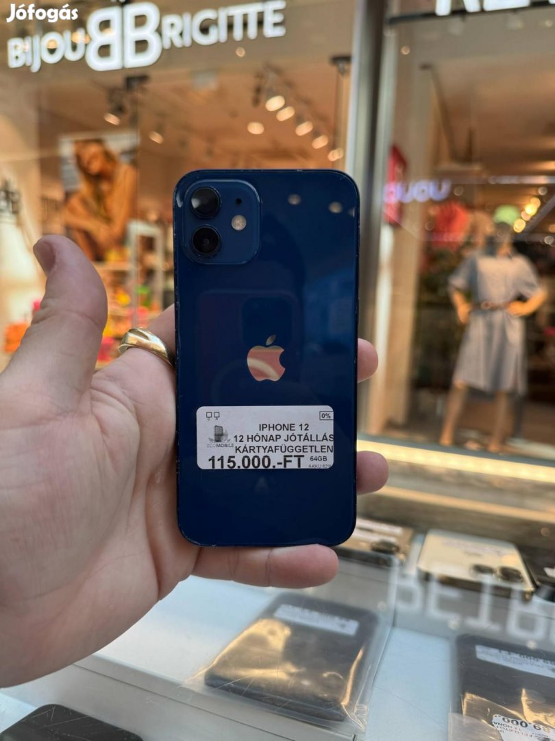 Apple iPhone 12 Kártyafüggetlen 64 GB, 12 hó garancia