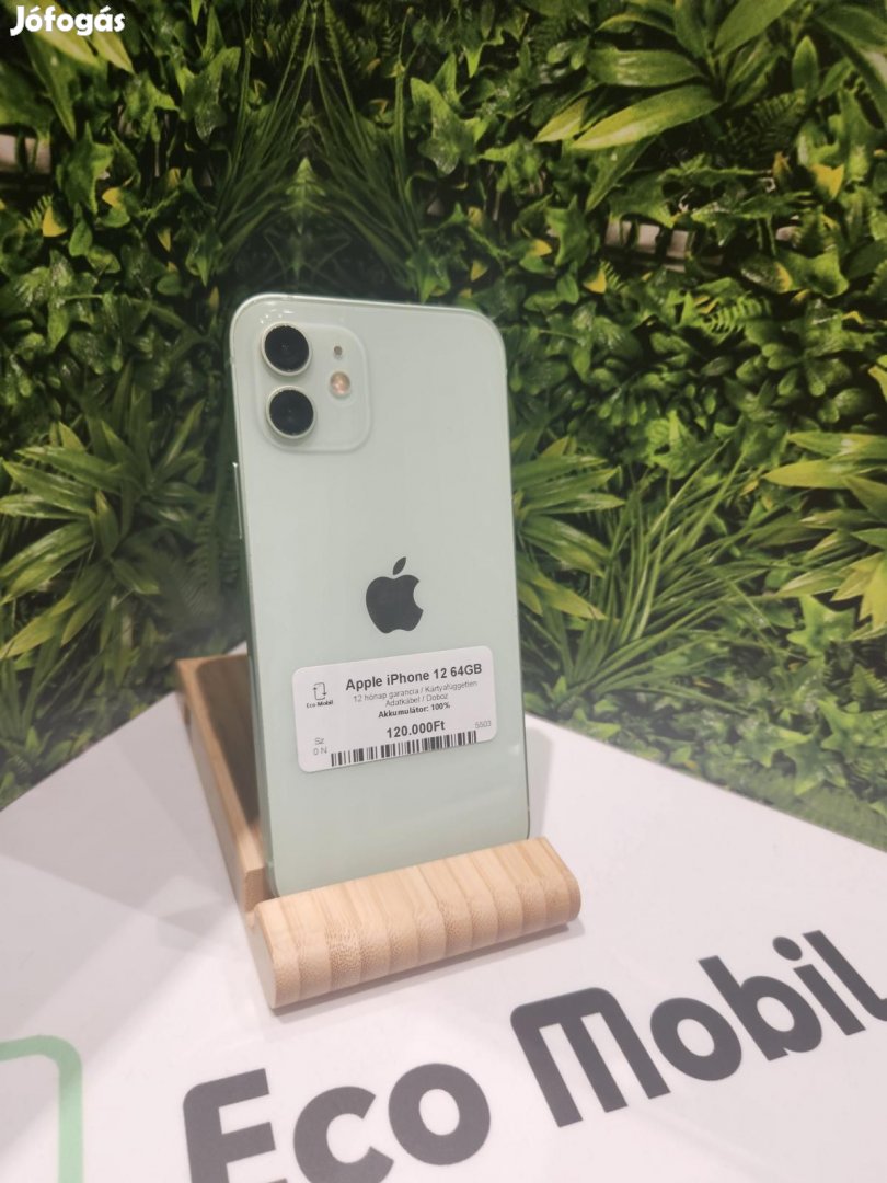 Apple iPhone 12 Kártyafüggetlen 64 GB, 12 hó garancia