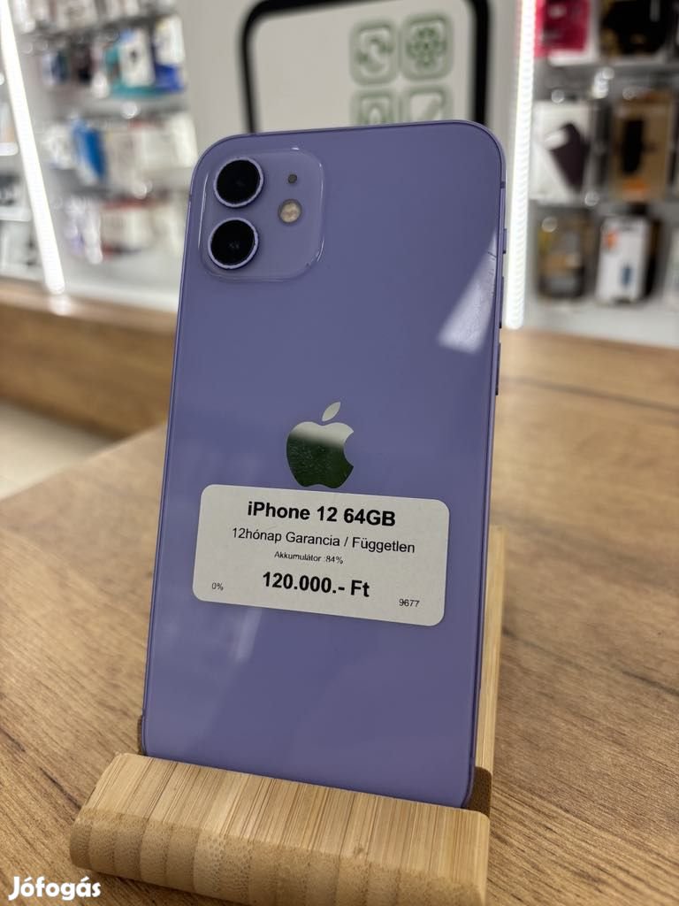 Apple iPhone 12 Kártyafüggetlen 64 GB, 12 hó garancia