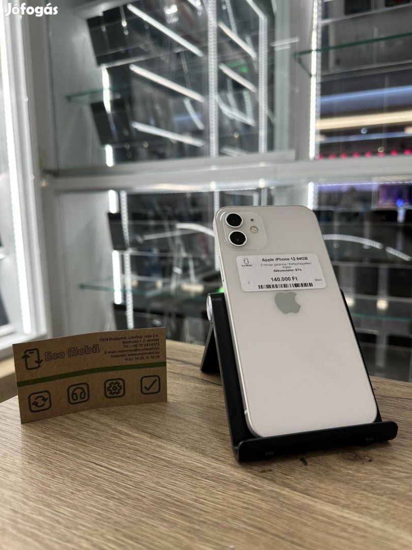Apple iPhone 12 Kártyafüggetlen 64 GB, 12 hó garancia