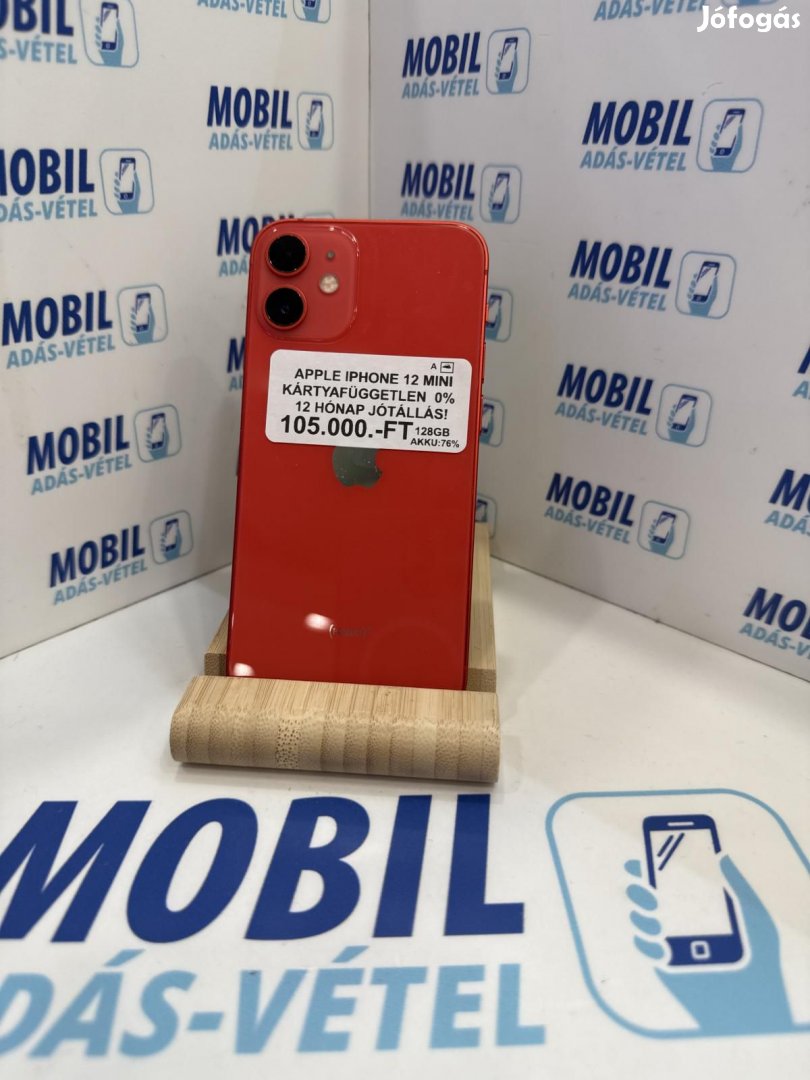 Apple iPhone 12 mini Kártyafüggetlen 128 GB, 12 hó garancia