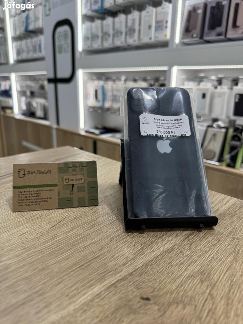 Apple iPhone 14 Kártyafüggetlen 128 GB, 12 hó garancia