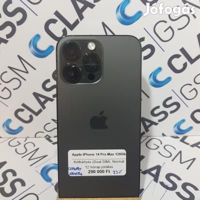 Apple iPhone 14 Pro Max 128Gb|Normál|Fekete|Kétkártyás (Dual Sim)