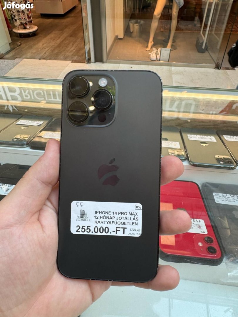 Apple iPhone 14 Pro Max Kártyafüggetlen 128 GB, 12 hó garancia