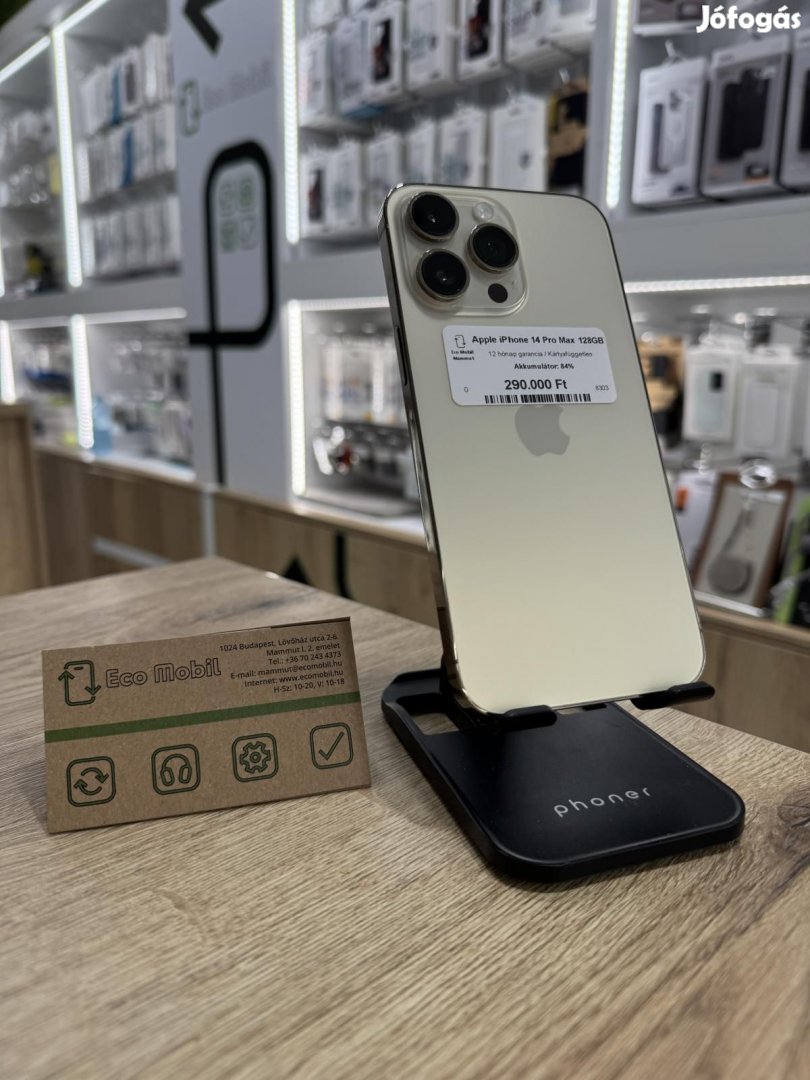 Apple iPhone 14 Pro Max Kártyafüggetlen 128 GB, 12 hó garancia