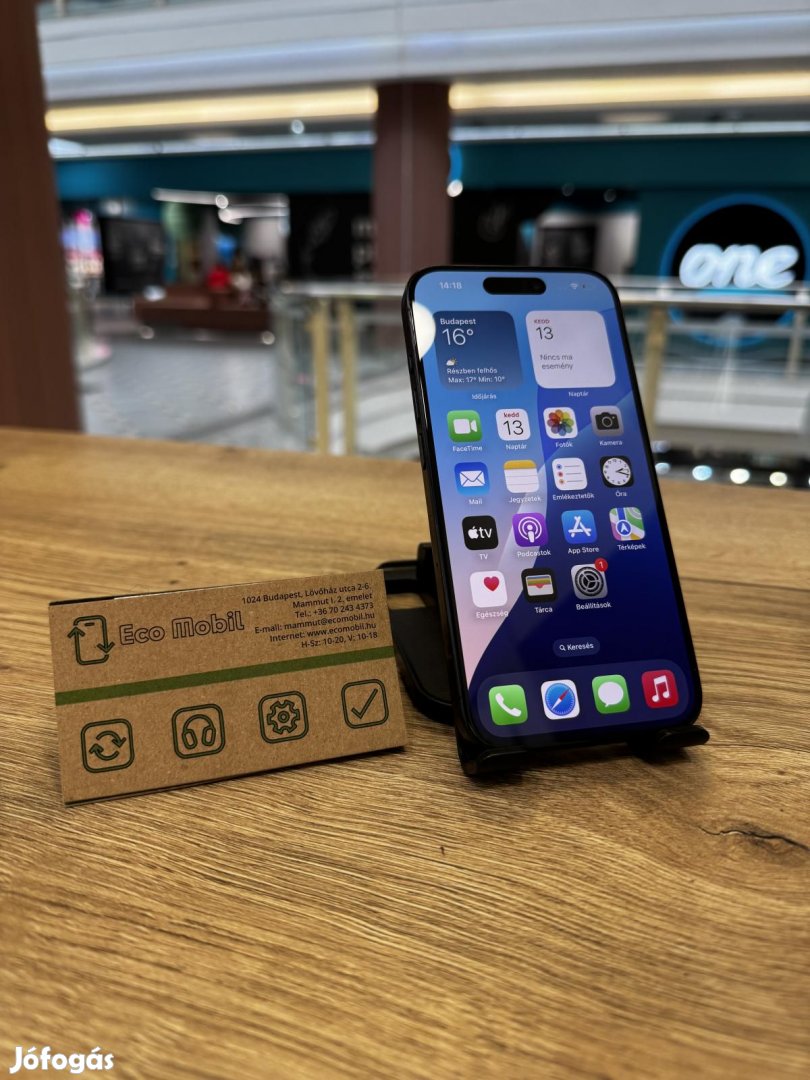Apple iPhone 15 Pro Kártyafüggetlen 128 GB, 12 hó garancia