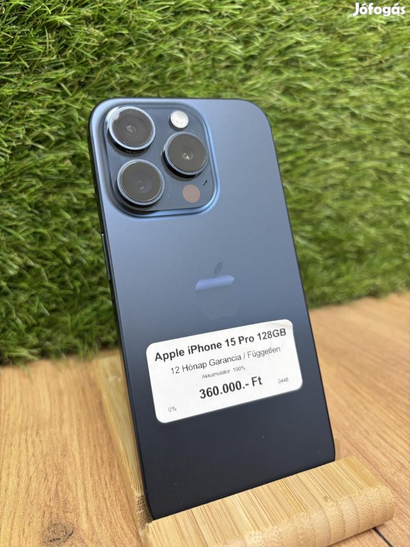 Apple iPhone 15 Pro Kártyafüggetlen 128 GB, 12 hó garancia