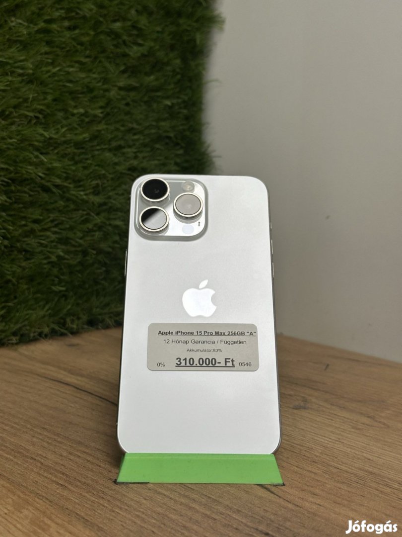 Apple iPhone 15 Pro Max Kártyafüggetlen 256 GB, 12 hó garancia