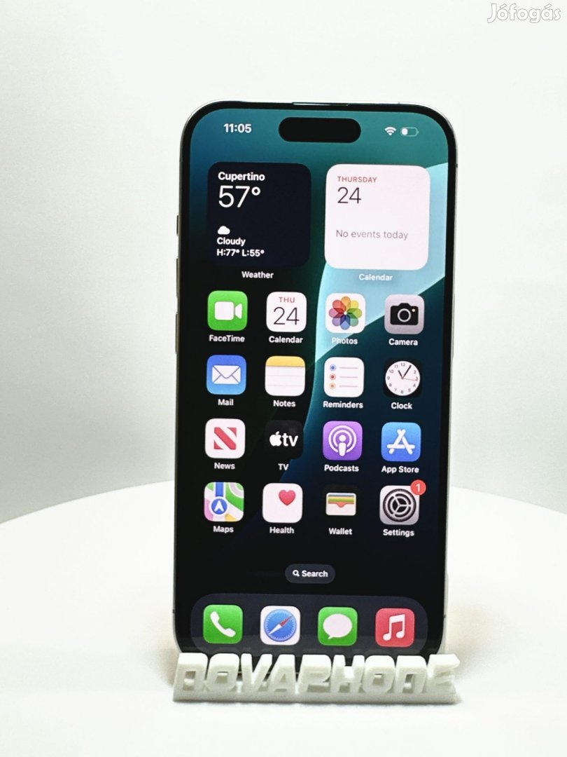 Apple iPhone 15 Pro (128GB)  - Akku: 100% - Szín: Natúr Titán