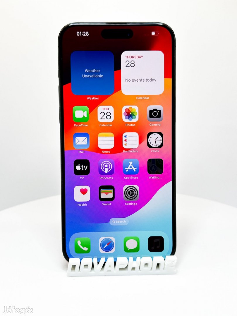 Apple iPhone 15 Pro (128GB)  - Szín: Fekete