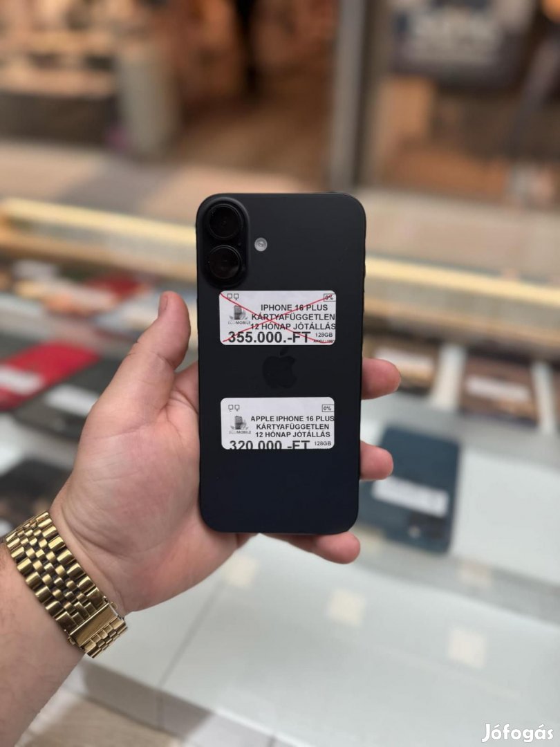 Apple iPhone 16 Plus Kártyafüggetlen 128 GB, 12 hó garancia