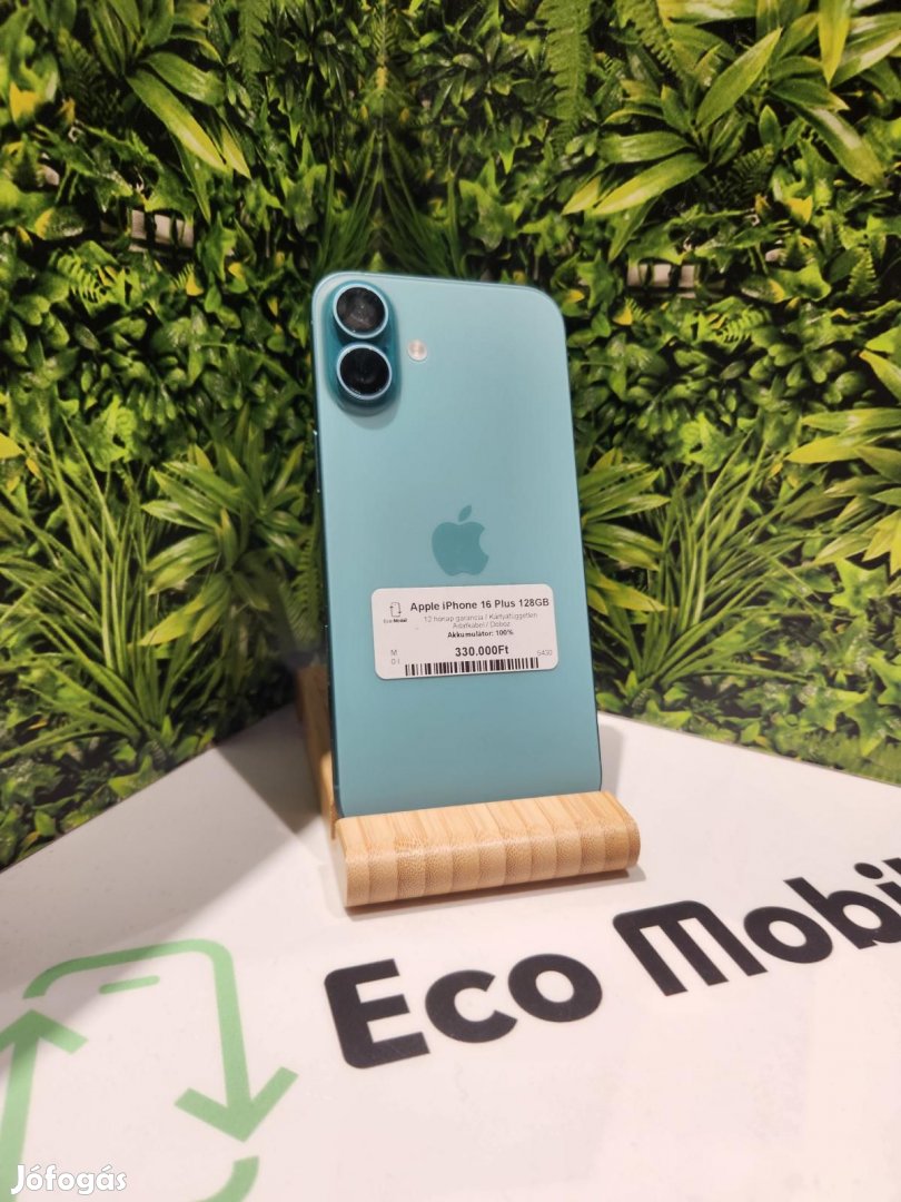 Apple iPhone 16 Plus Kártyafüggetlen 128 GB, 12 hó garancia