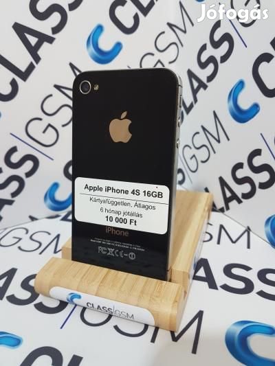 Apple iPhone 4S 16GB|Átlagos|Fekete|Kártyafüggetlen