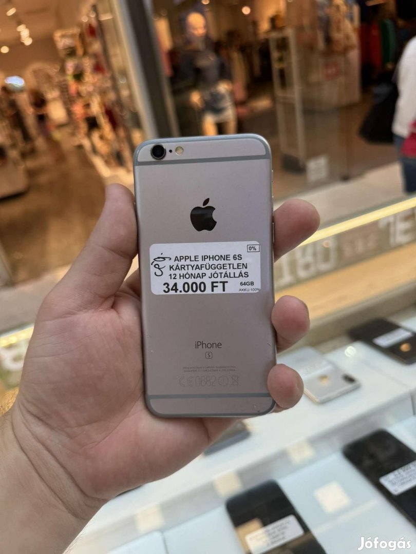 Apple iPhone 6s Kártyafüggetlen 64 GB, 12 hó garancia