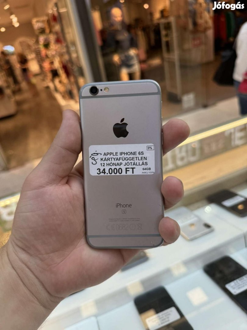 Apple iPhone 6s Kártyafüggetlen 64 GB, 12 hó garancia