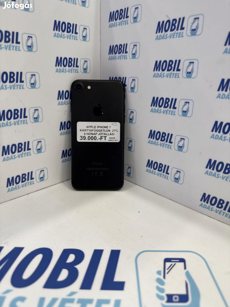 Apple iPhone 7 Kártyafüggetlen 32 GB, 12 hó garancia