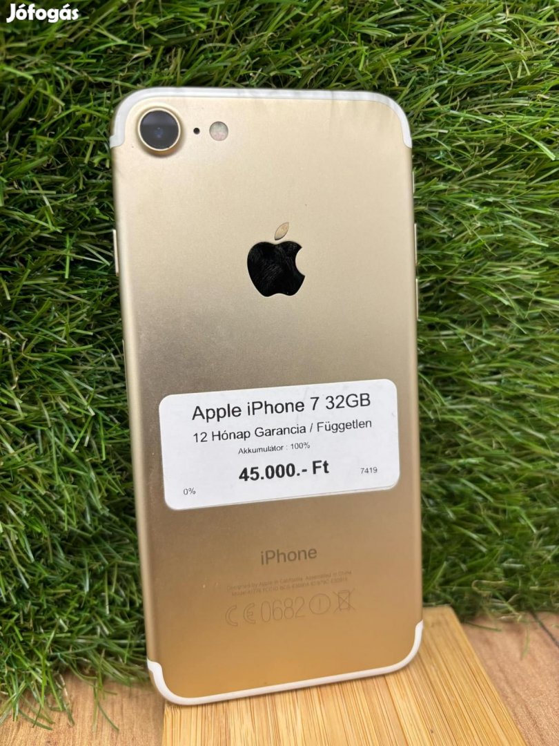 Apple iPhone 7 Kártyafüggetlen 32 GB, 12 hó garancia